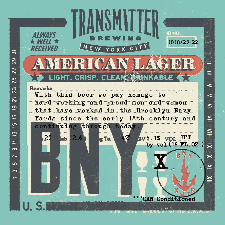 American Lager can label